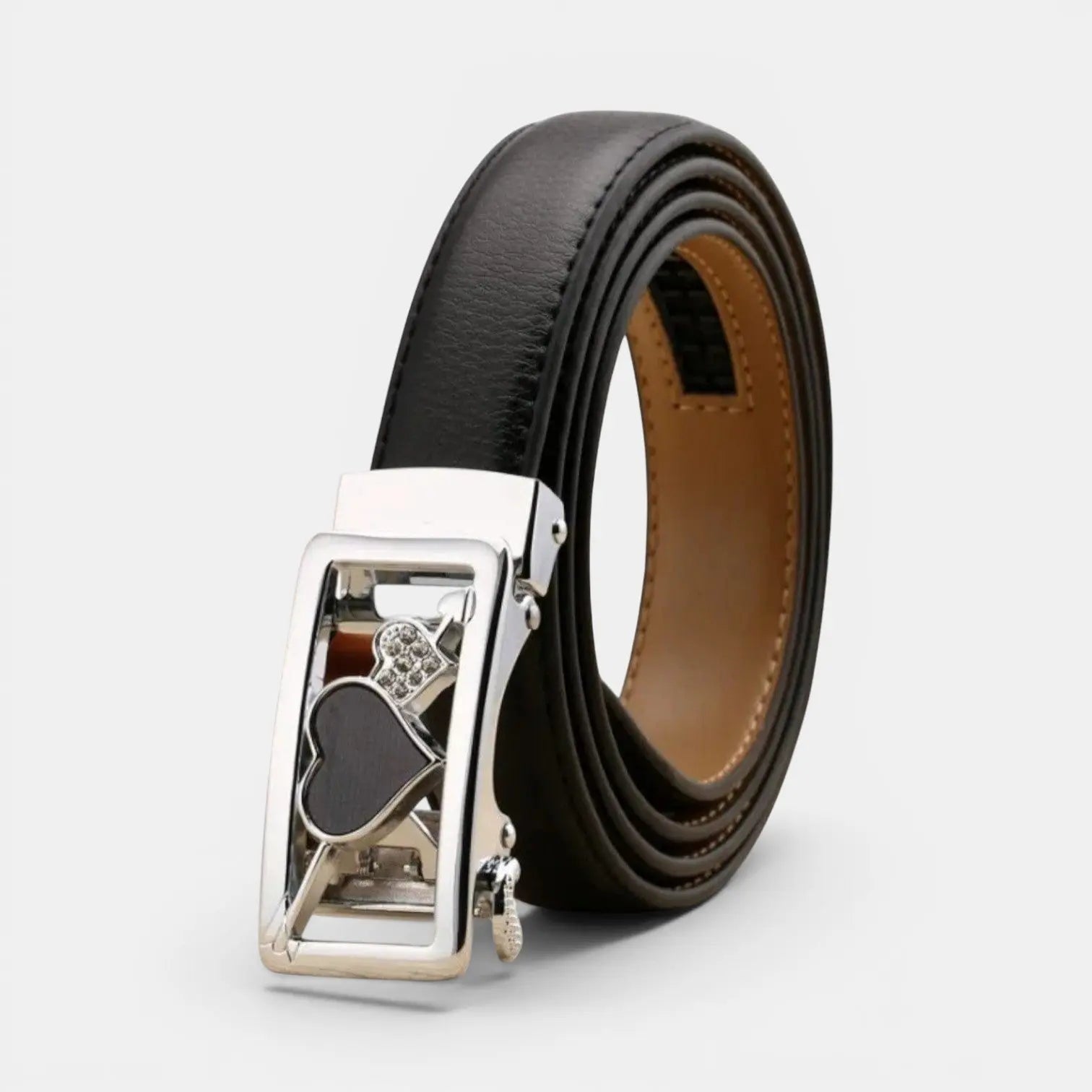 Women's Automatic Leather Belt with Diamante Buckle | Zelvex | Beltary