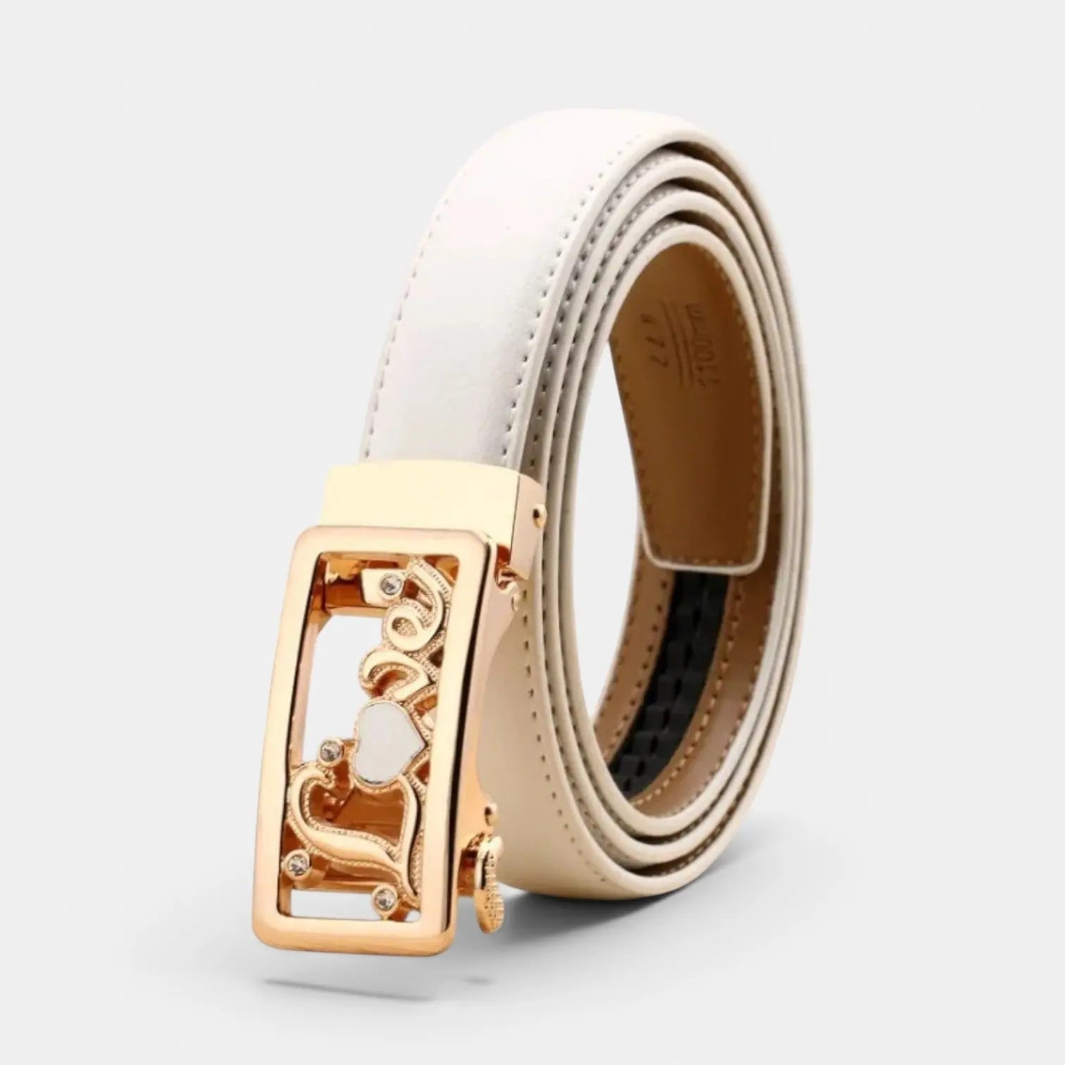 Women's Automatic Leather Belt with Diamante Buckle | Zelvex | Beltary