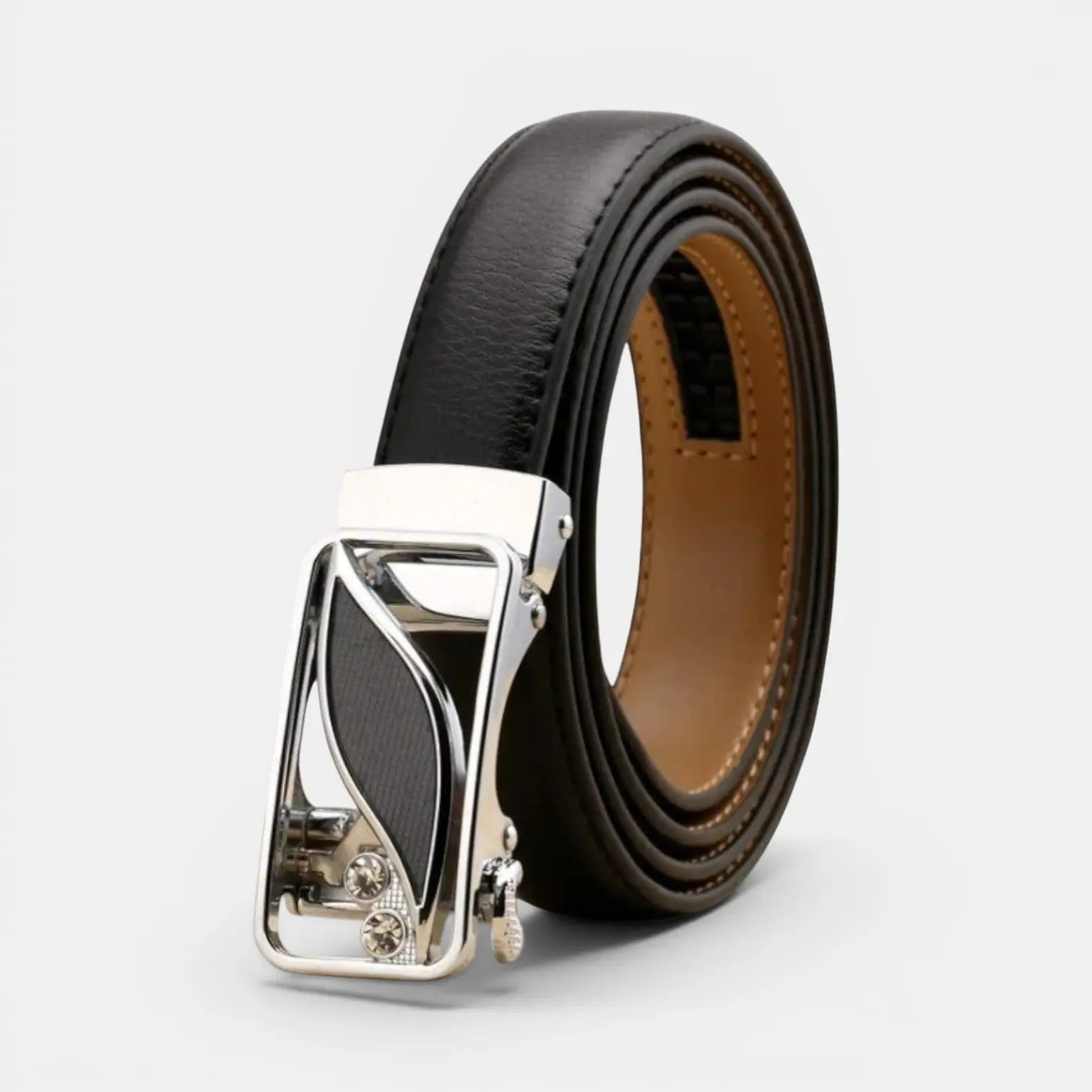 Women's Automatic Leather Belt with Diamante Buckle | Zelvex | Beltary
