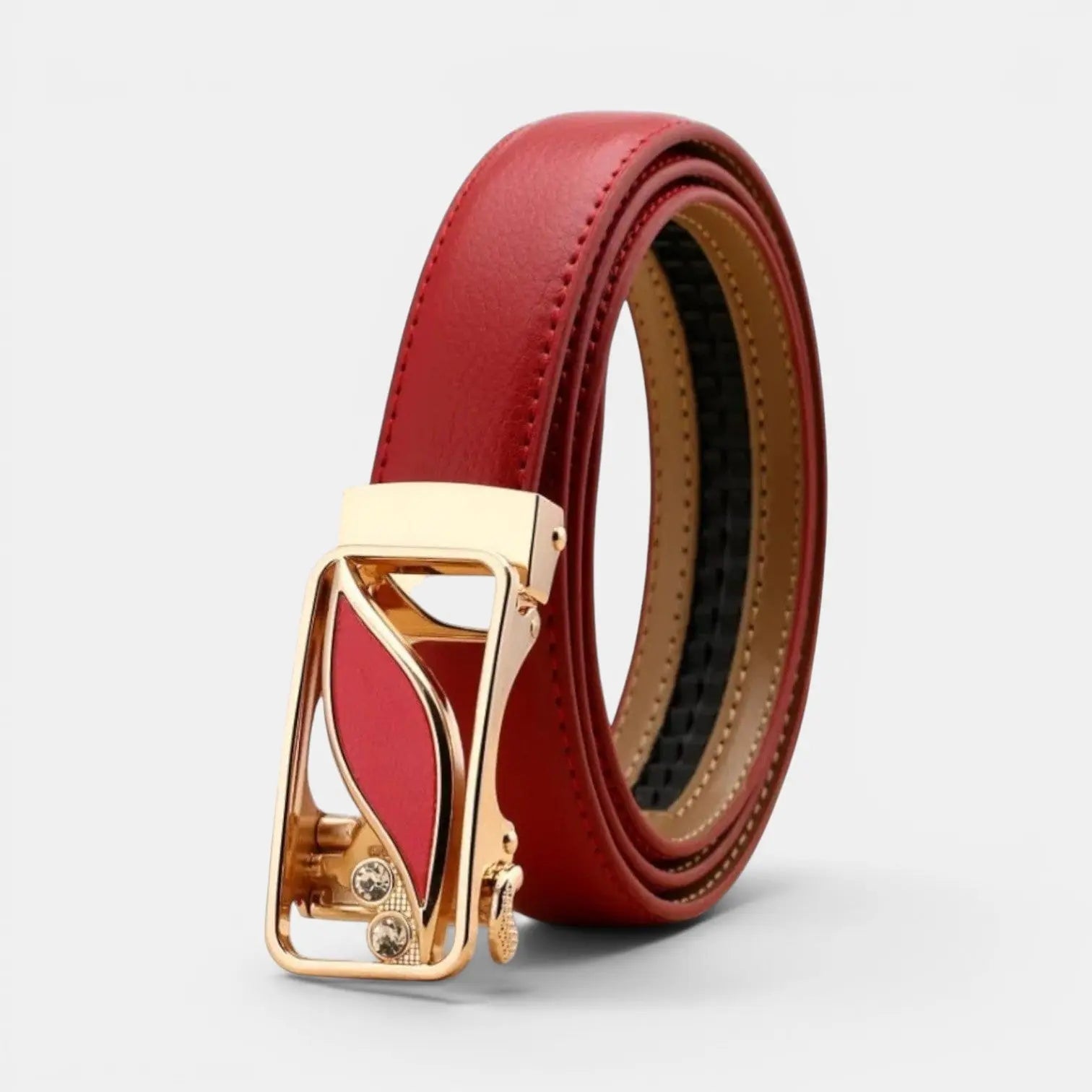 Women's Automatic Leather Belt with Diamante Buckle | Zelvex | Beltary