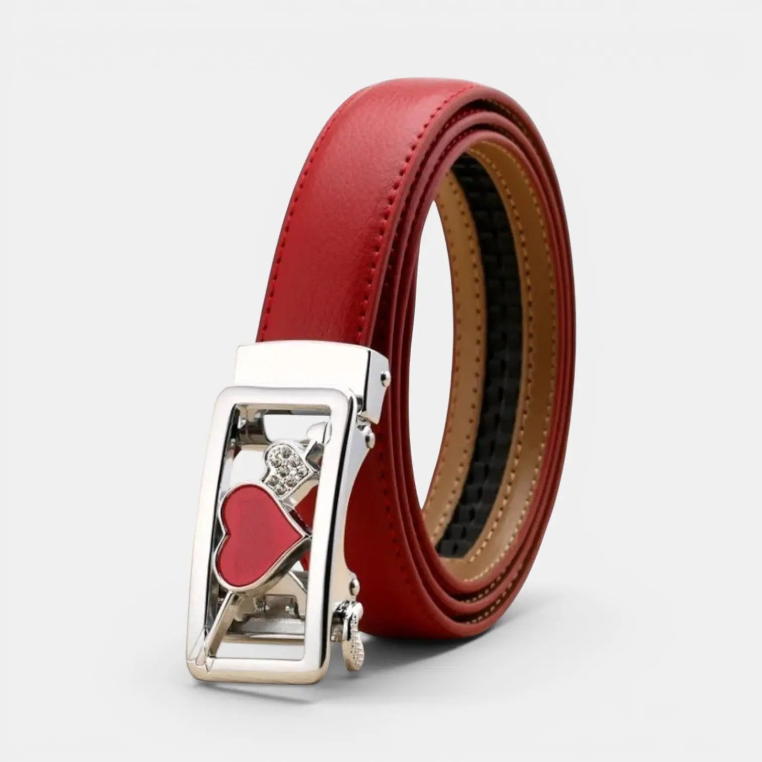 Women's Automatic Leather Belt with Diamante Buckle | Zelvex | Beltary