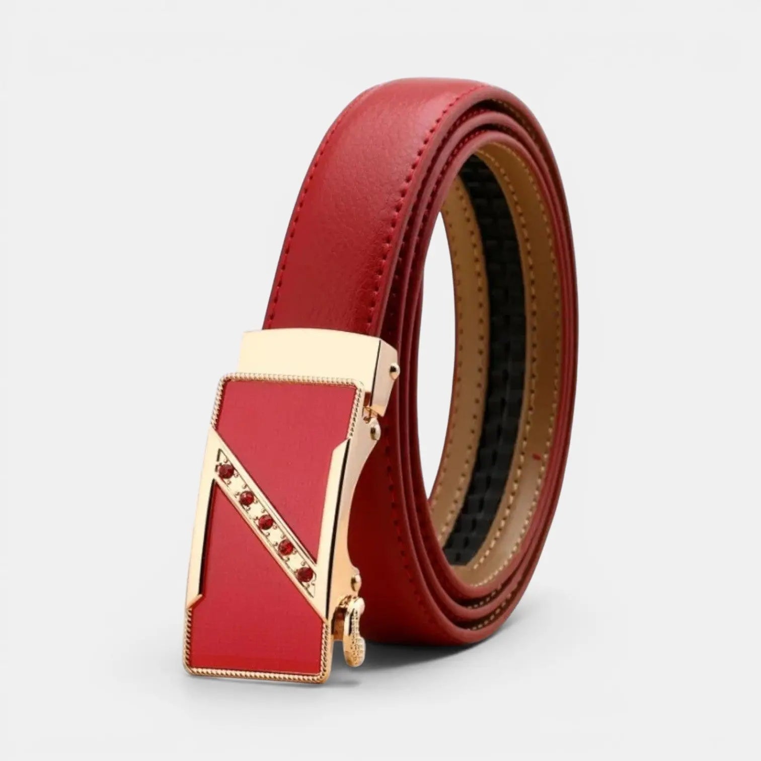 Women's Automatic Leather Belt with Diamante Buckle | Zelvex | Beltary