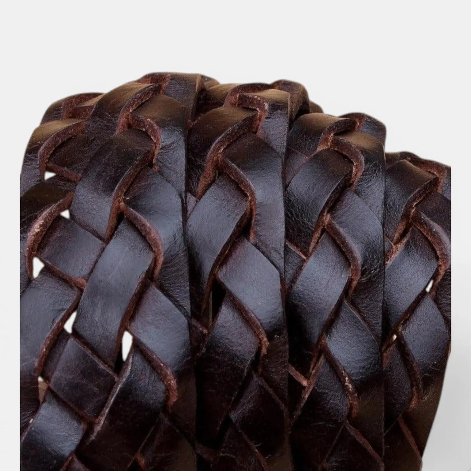 Women's Braided Full Grain Leather Belt with Round Buckle | Welvax | Beltary