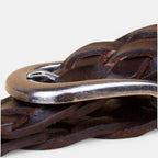 Women's Braided Full Grain Leather Belt with Round Buckle | Welvax | Beltary