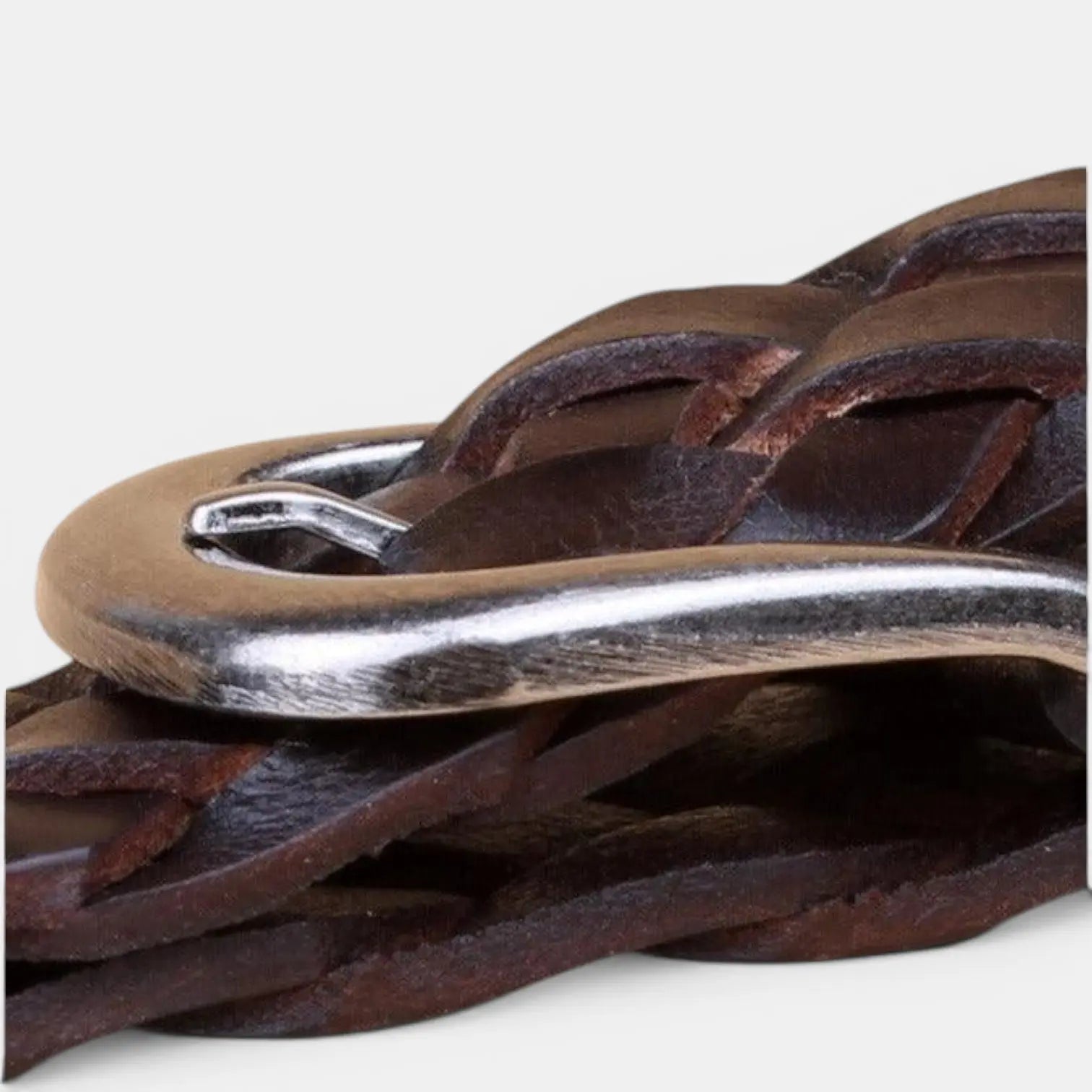 Women's Braided Full Grain Leather Belt with Round Buckle | Welvax | Beltary