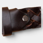 Women's Braided Full Grain Leather Belt with Round Buckle | Welvax | Beltary