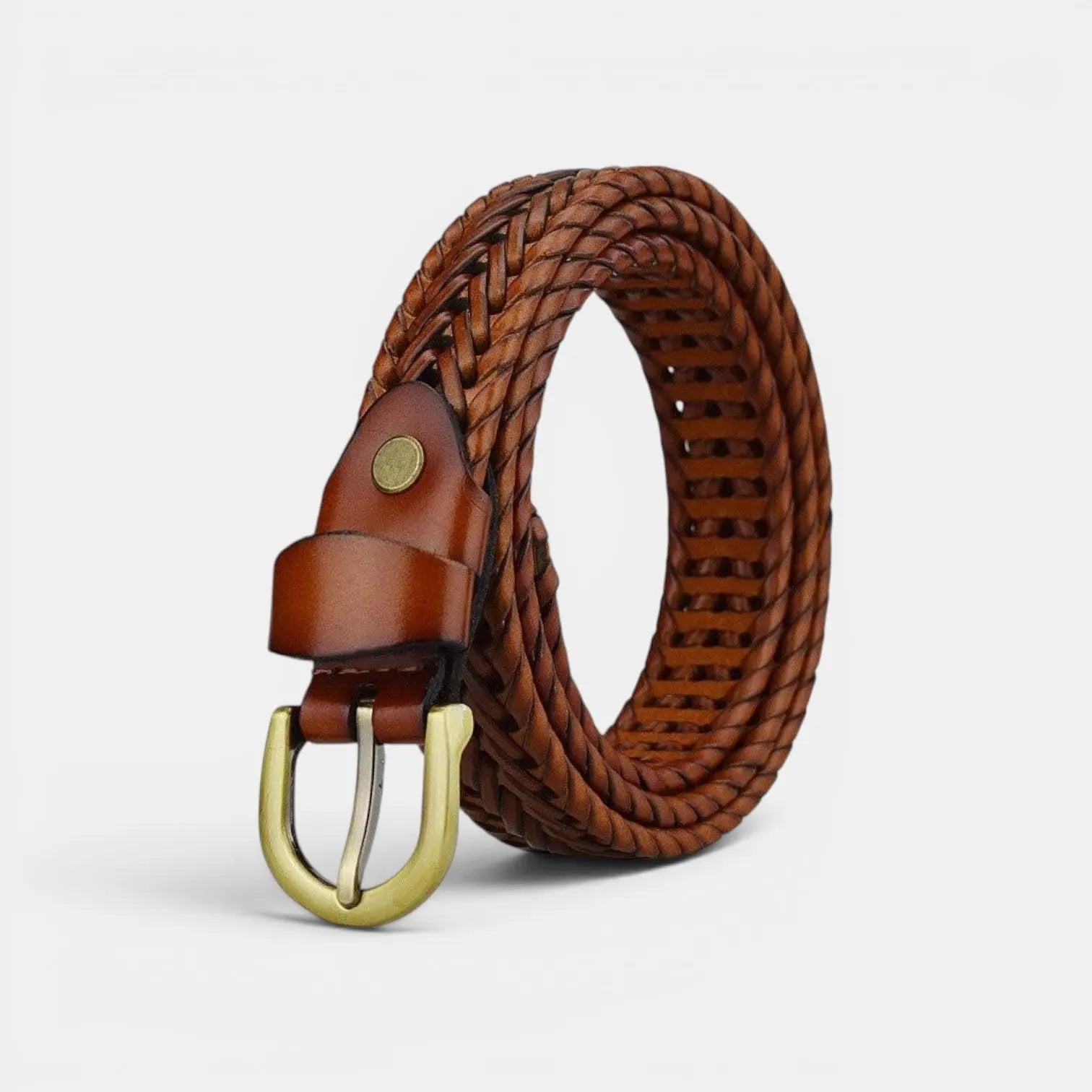 Women's Braided Leather Belt Bohemian Gold Buckle | Tolvex | Beltary