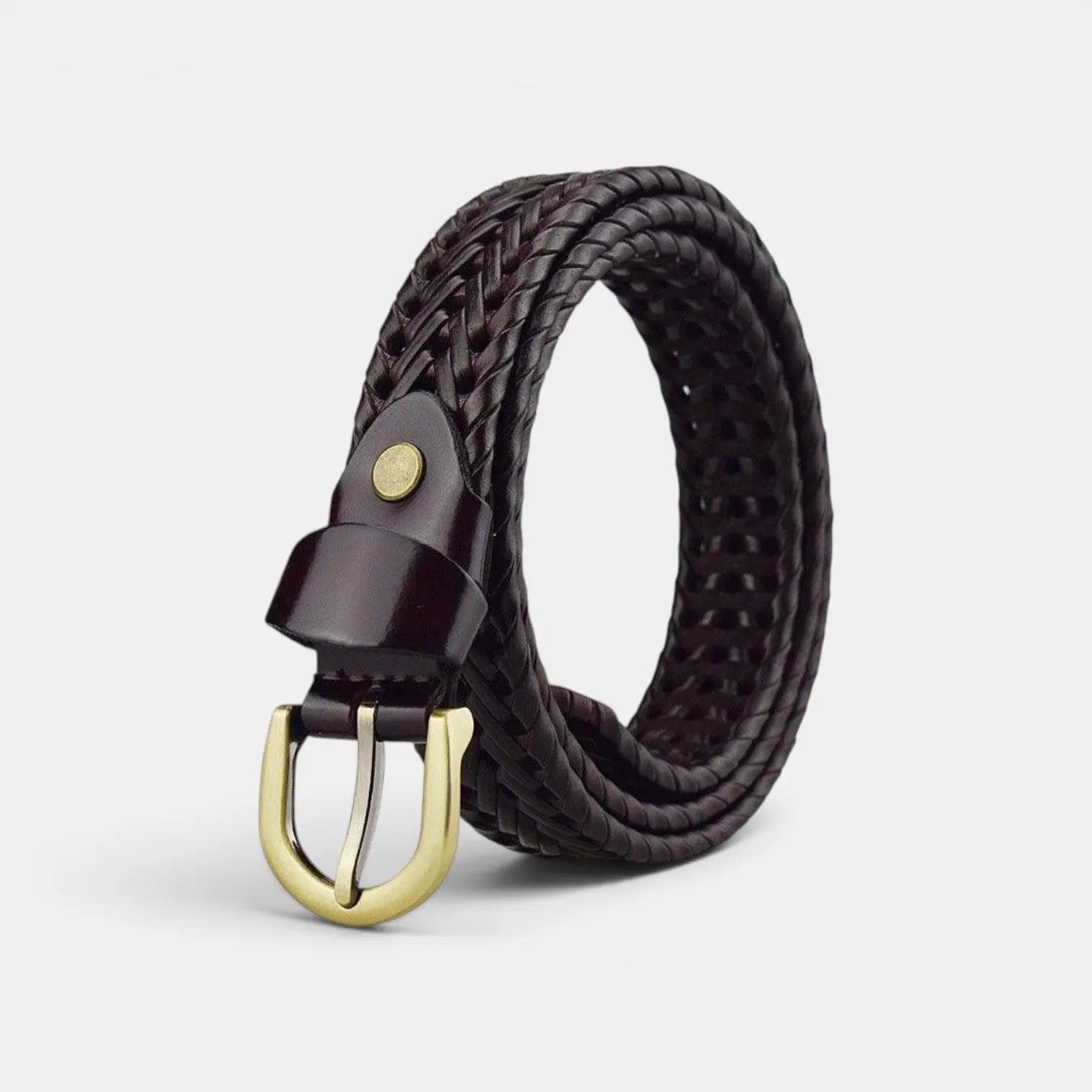 Women's Braided Leather Belt Bohemian Gold Buckle | Tolvex | Beltary