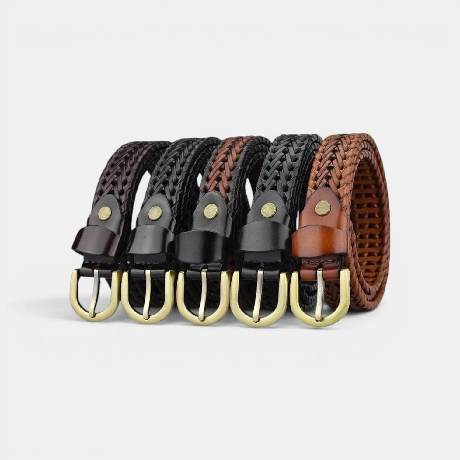 Women's Braided Leather Belt Bohemian Gold Buckle | Tolvex | Beltary