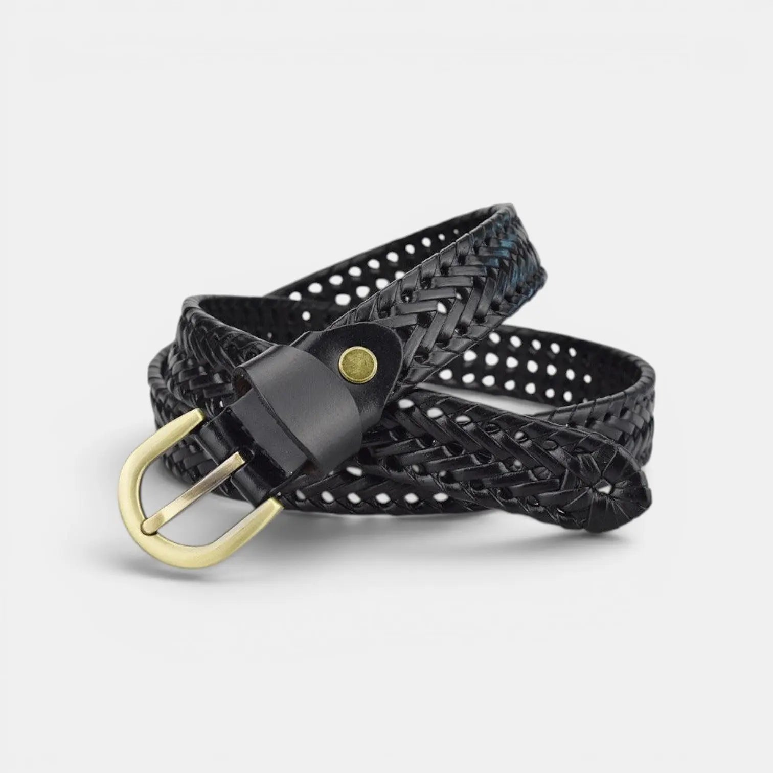 Women's Braided Leather Belt Bohemian Gold Buckle | Tolvex | Beltary