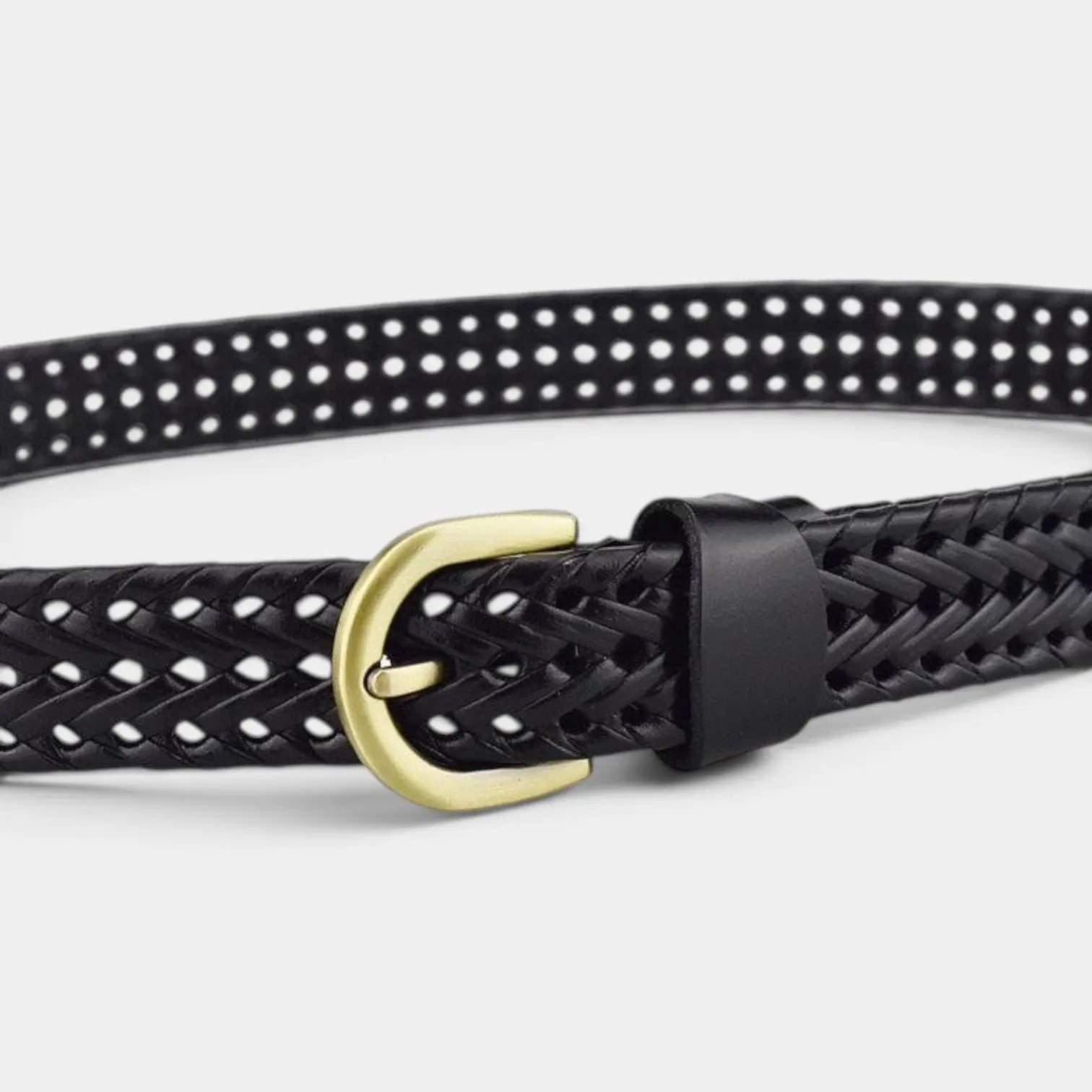 Women's Braided Leather Belt Bohemian Gold Buckle | Tolvex | Beltary