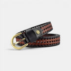 Women's Braided Leather Belt Bohemian Gold Buckle | Tolvex | Beltary