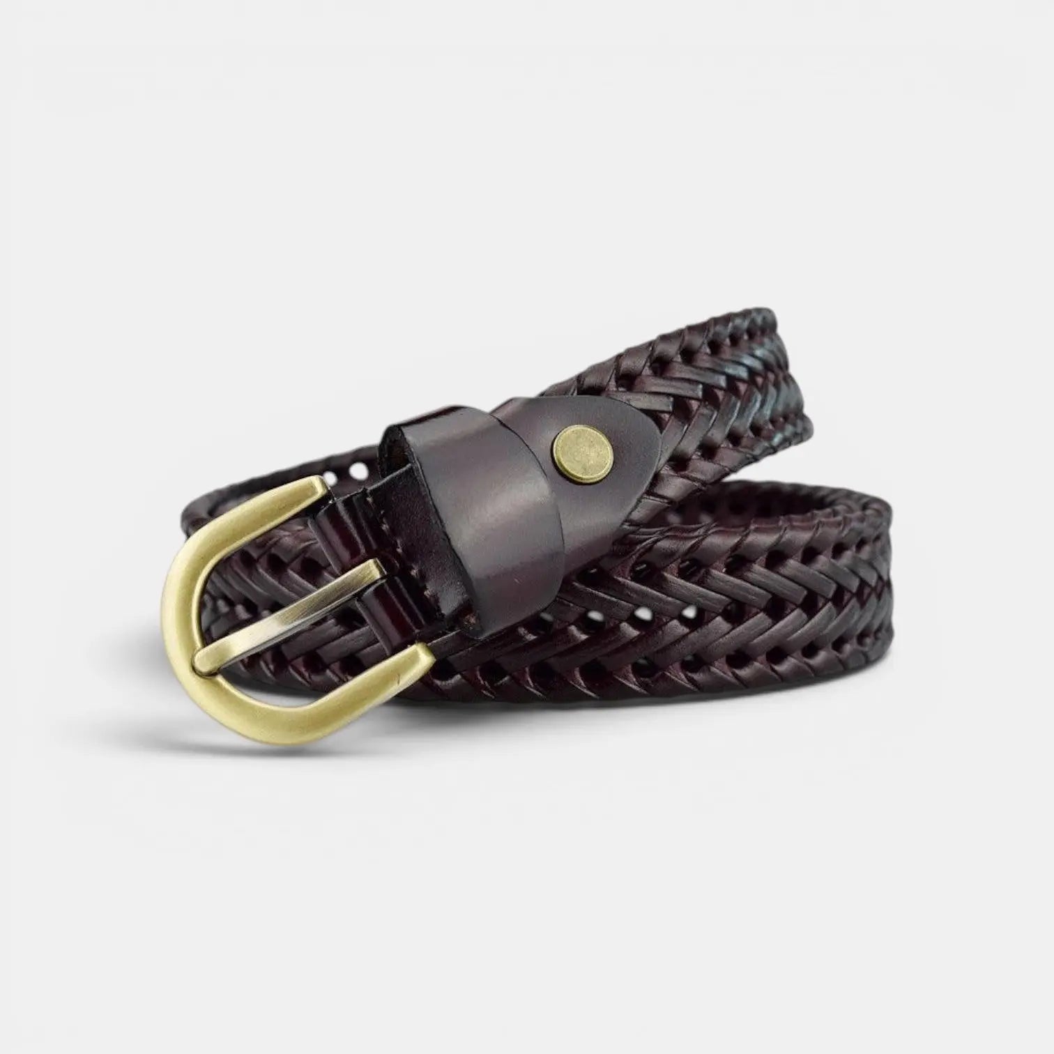 Women's Braided Leather Belt Bohemian Gold Buckle | Tolvex | Beltary