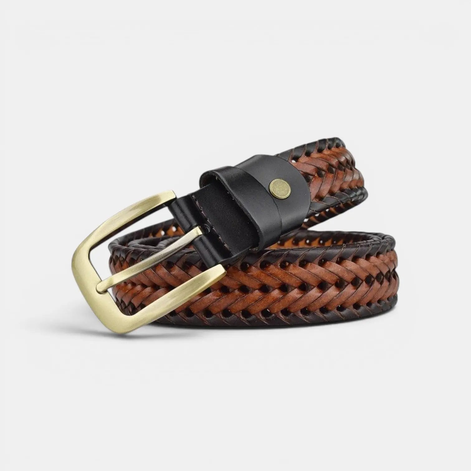 Women's Braided Leather Belt No Holes Pin Buckle | Nelvax | Beltary