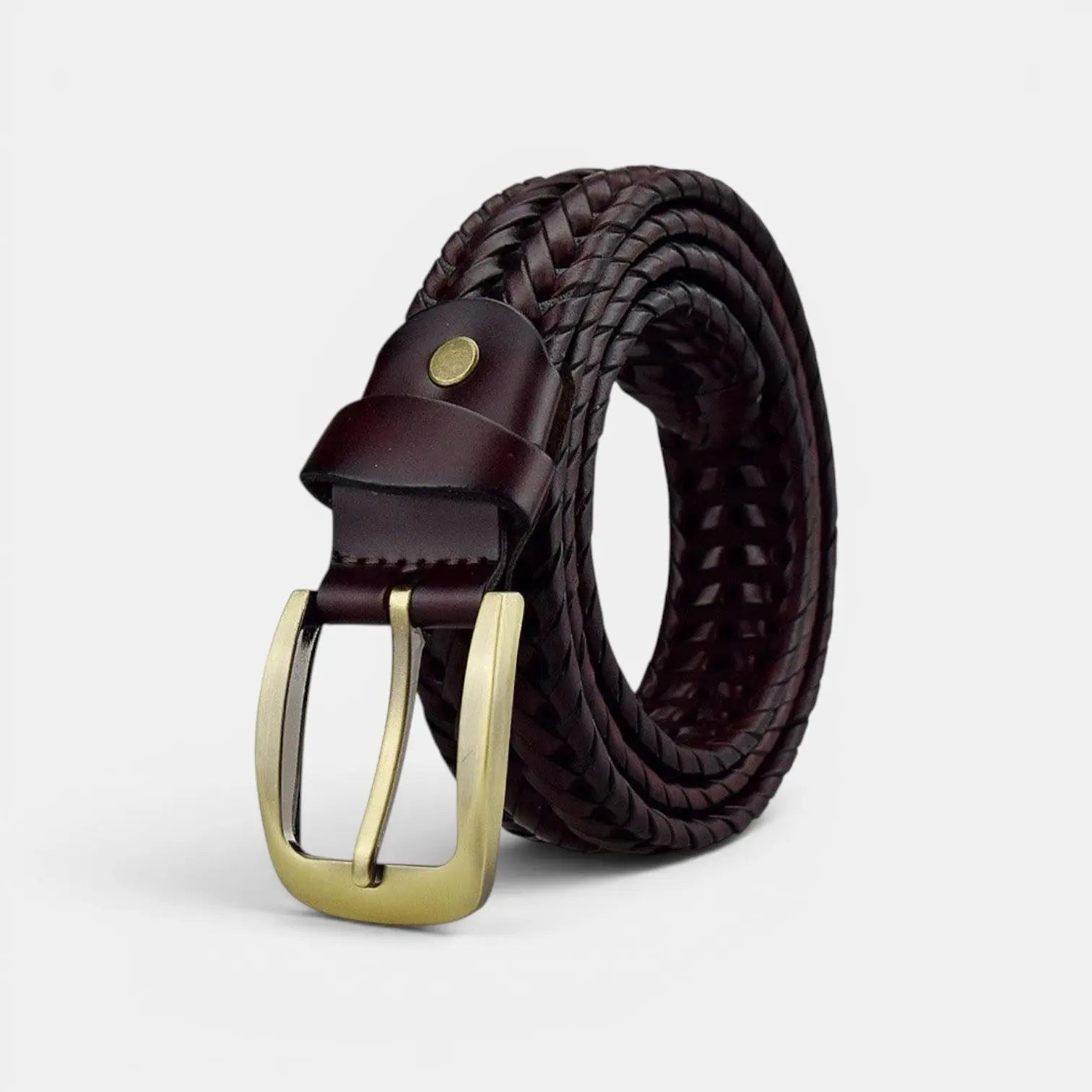 Women's Braided Leather Belt No Holes Pin Buckle | Nelvax | Beltary