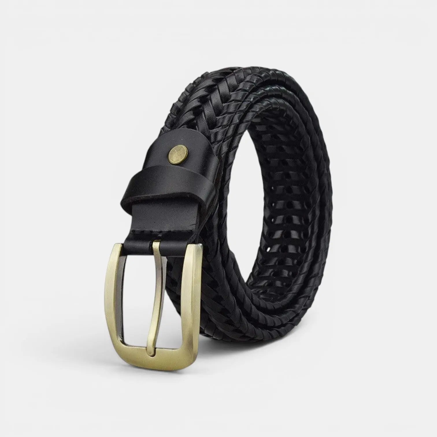 Women's Braided Leather Belt No Holes Pin Buckle | Nelvax | Beltary