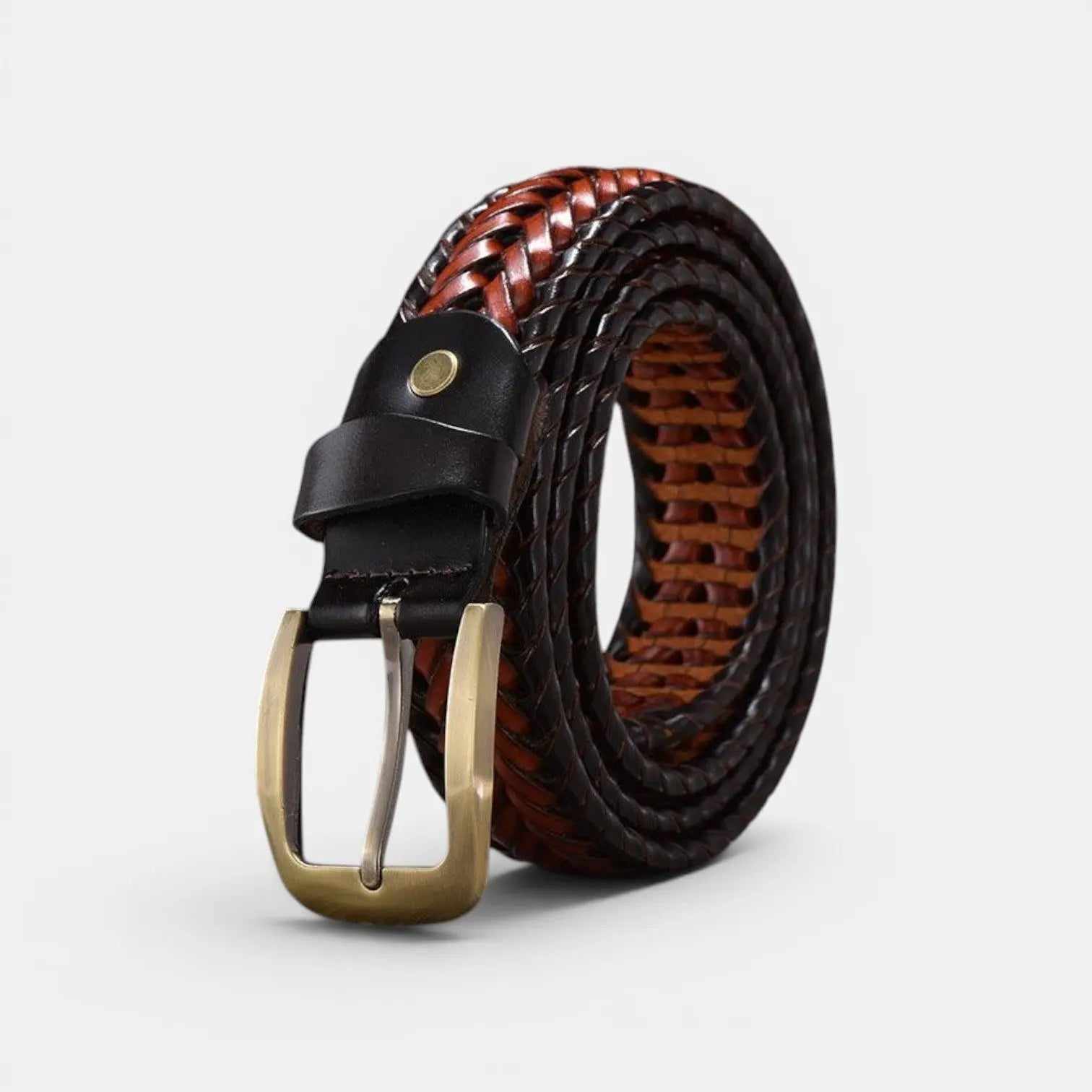 Women's Braided Leather Belt No Holes Pin Buckle | Nelvax | Beltary