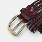 Women's Braided Leather Belt No Holes Pin Buckle | Nelvax | Beltary