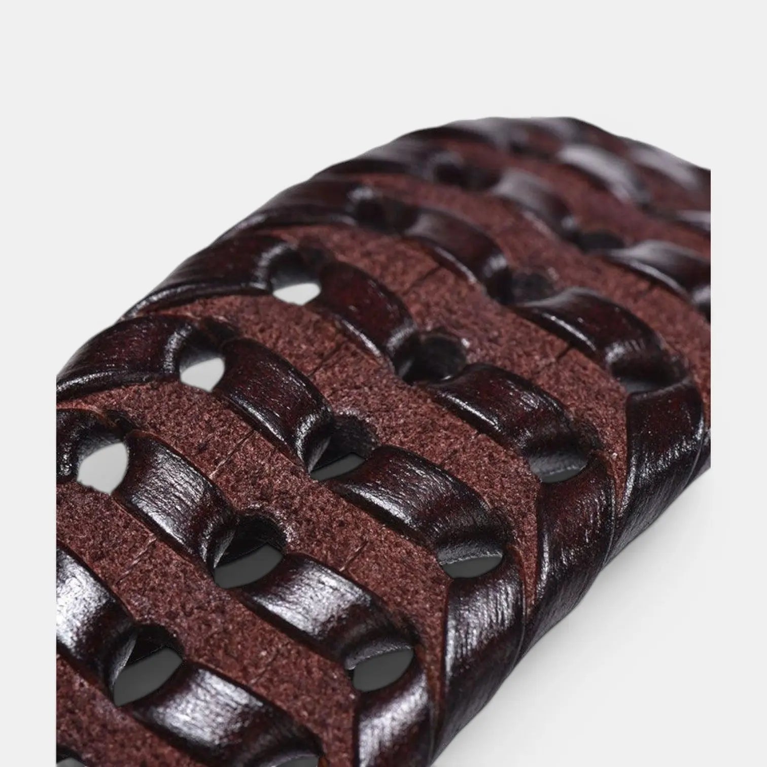 Women's Braided Leather Belt No Holes Pin Buckle | Nelvax | Beltary