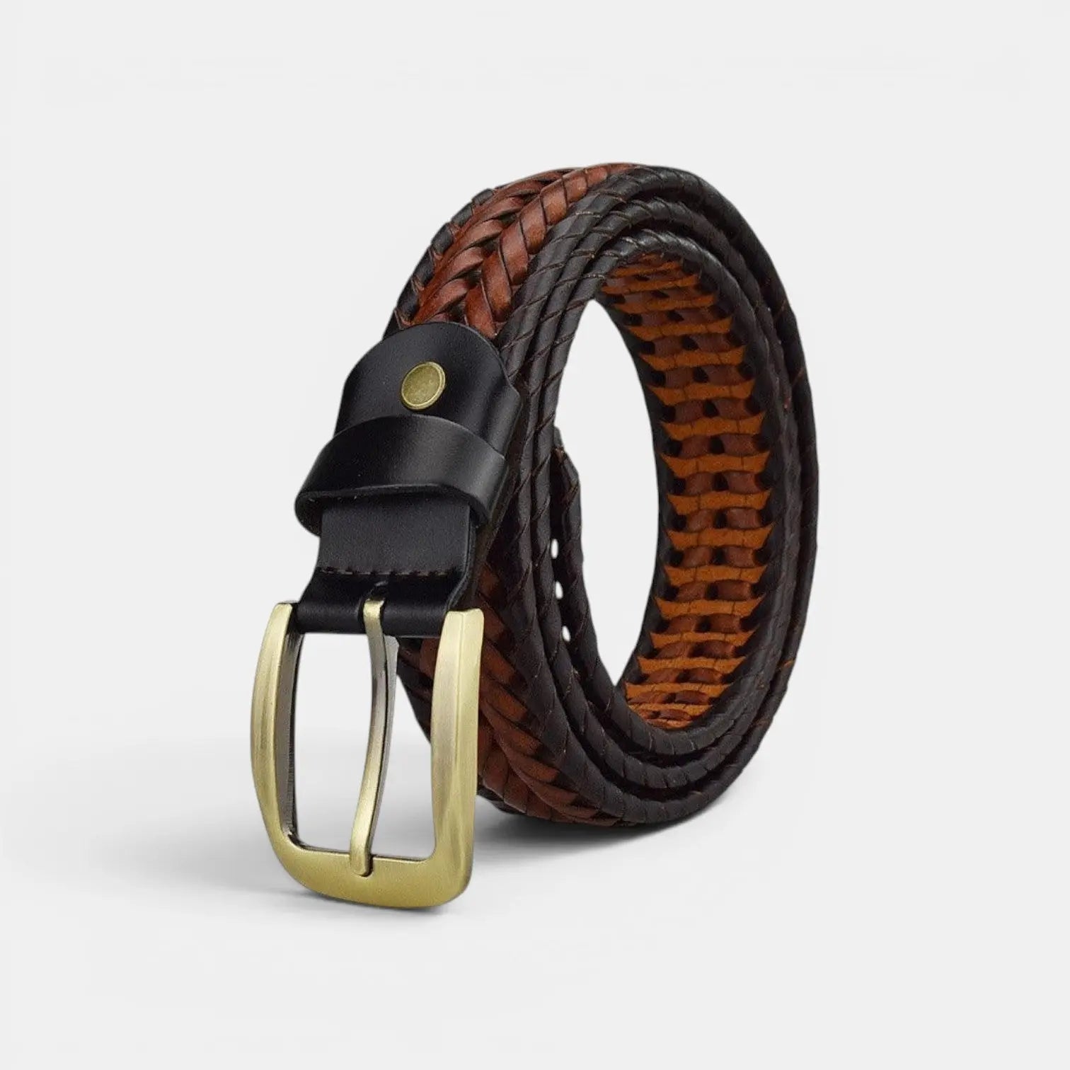 Women's Braided Leather Belt No Holes Pin Buckle | Nelvax | Beltary