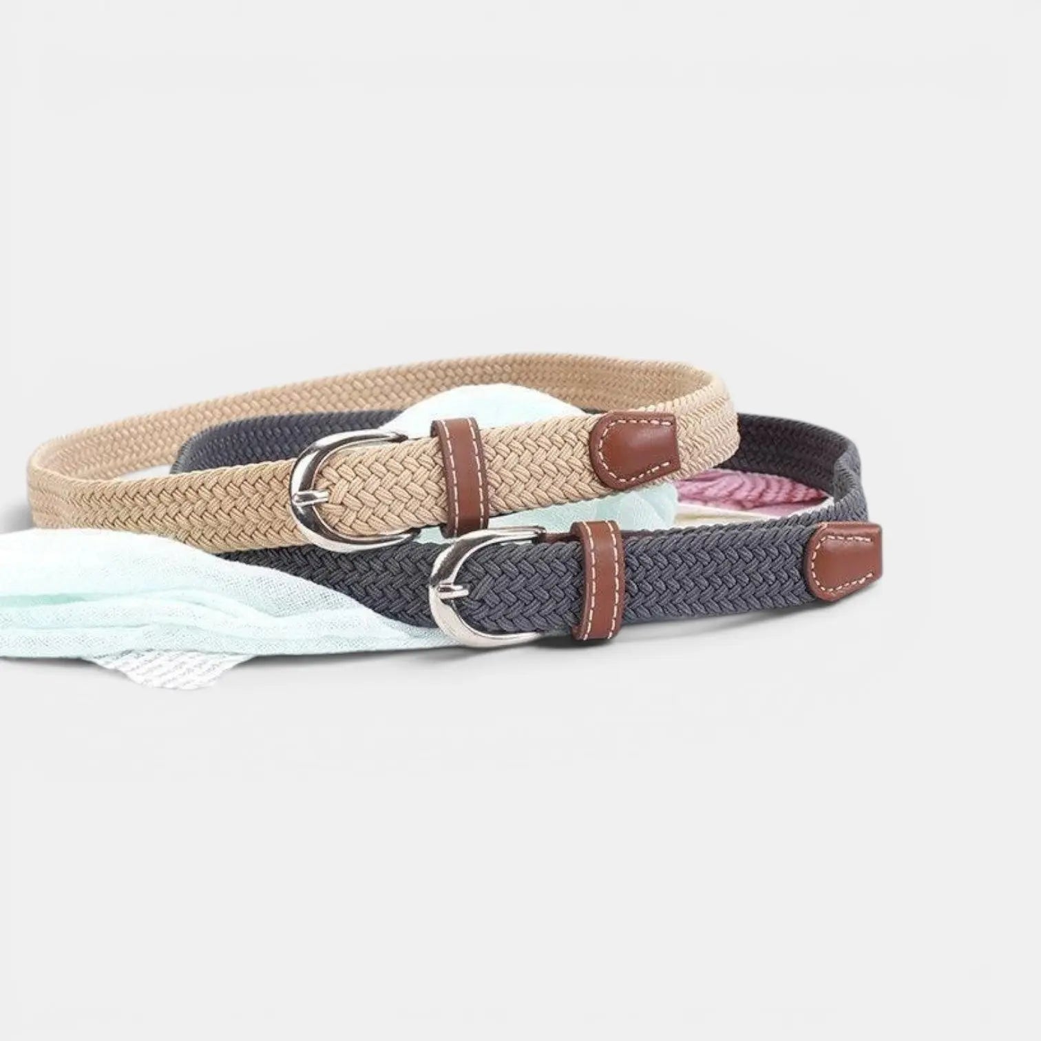 Women's Elasticated Braided Belt Buckle-Free No Holes | Trelvex | Beltary