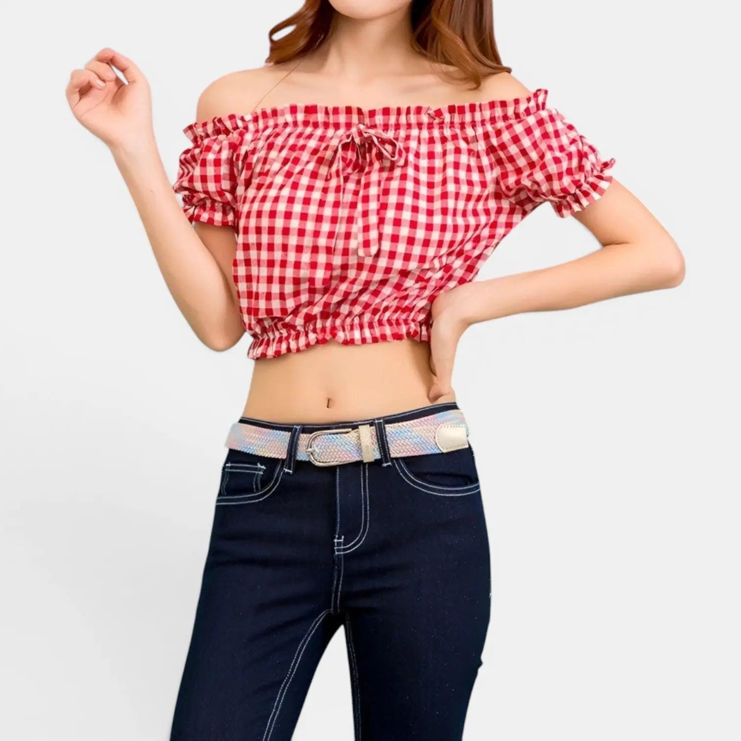 Women's Elasticated Woven Belt with Rounded Buckle | Telvorx | Beltary