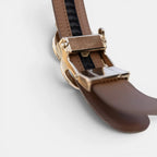 Women's Grained Leather Belt Hole-Free Automatic Buckle | Ornav | Beltary