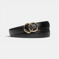 Women's Grained Leather Belt Hole-Free Automatic Buckle | Ornav | Beltary