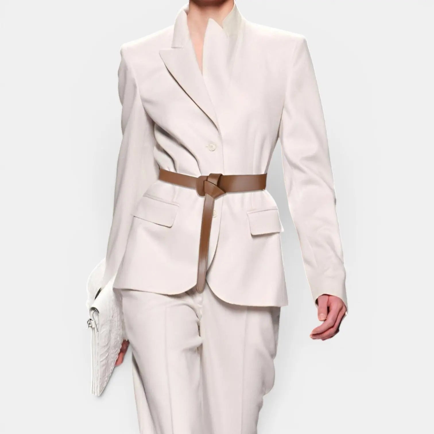Women's Grained Leather Tie Belt Without Buckle | Gralvex | Beltary