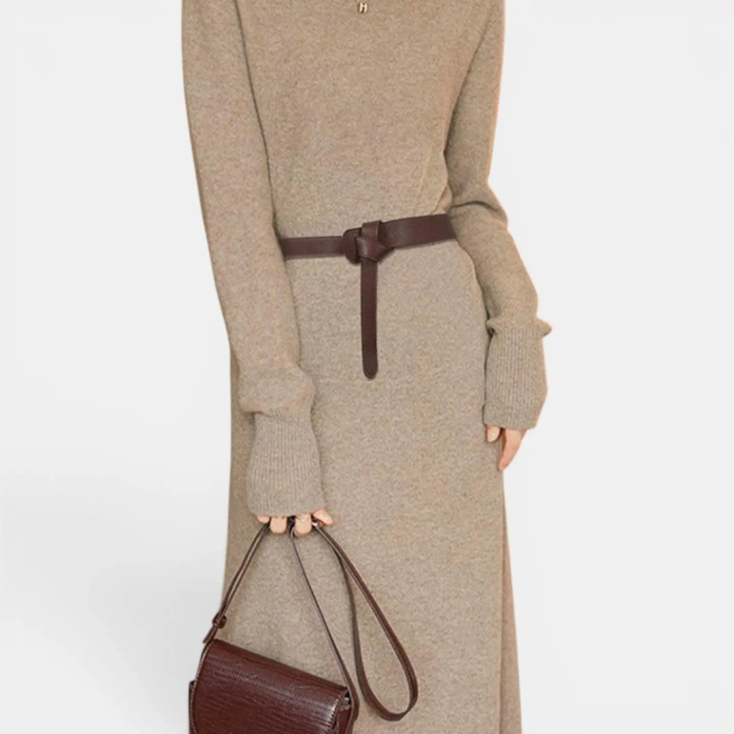 Women's Grained Leather Tie Belt Without Buckle | Gralvex | Beltary