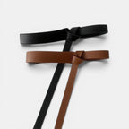 Women's Grained Leather Tie Belt Without Buckle | Gralvex | Beltary