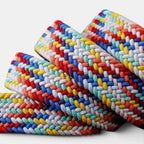 Women's Multicolour Braided Elastic Belt with Round Buckle | Brelox | Beltary