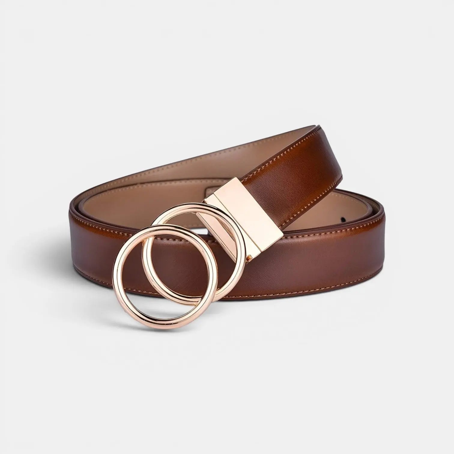 Women's Reversible 2-in-1 Smooth Leather Belt Gold Buckle | Velorn | Beltary