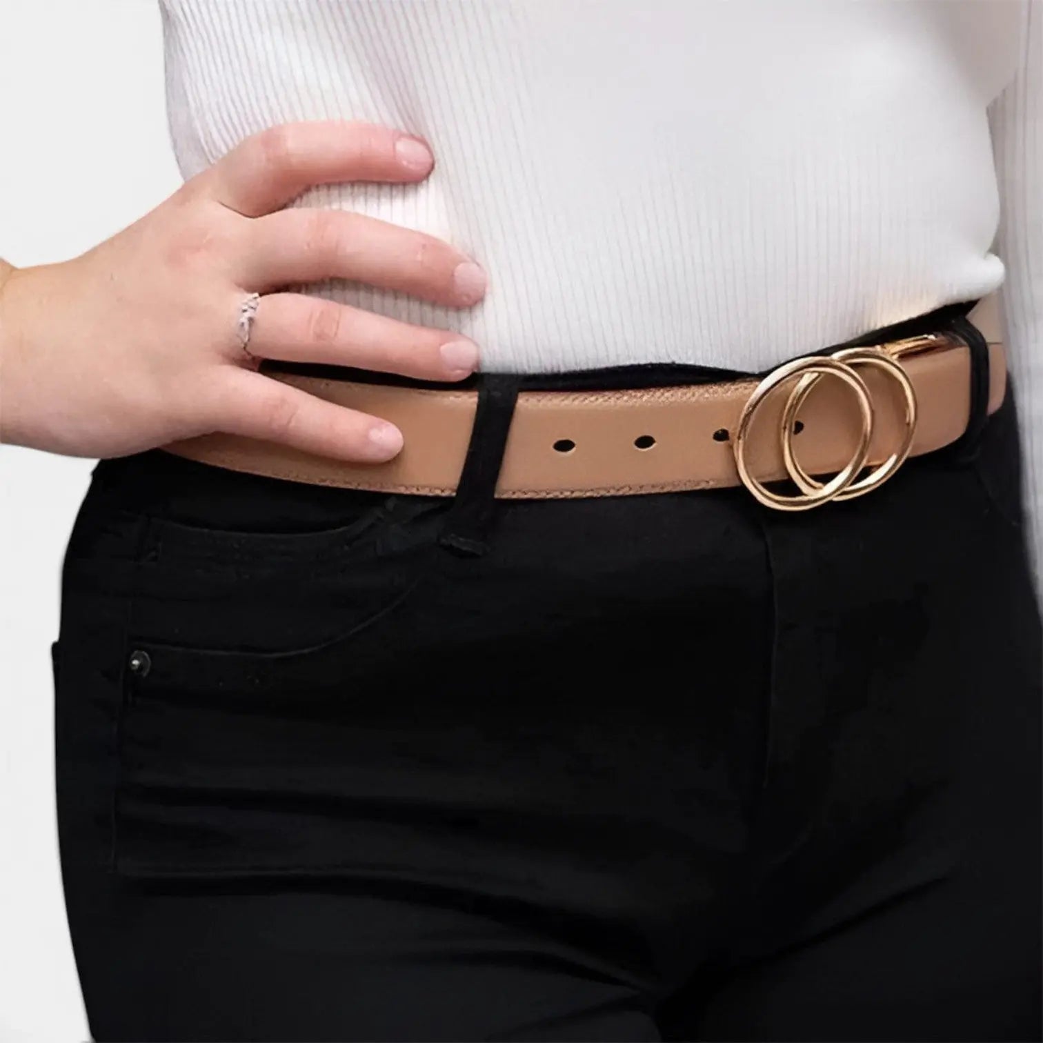 Women's Reversible 2-in-1 Smooth Leather Belt Gold Buckle | Velorn | Beltary