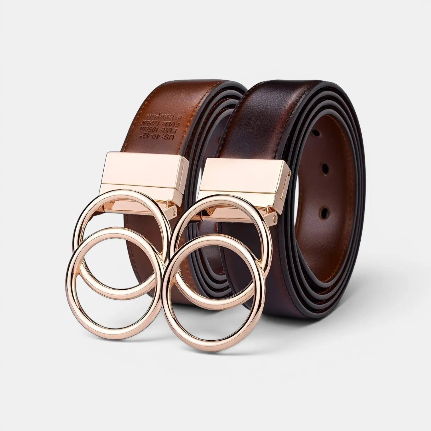 Women's Reversible 2-in-1 Smooth Leather Belt Gold Buckle | Velorn | Beltary
