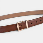 Women's Reversible Leather Belt 2 in 1 Gold Rectangular Buckle | Dorelvex | Beltary