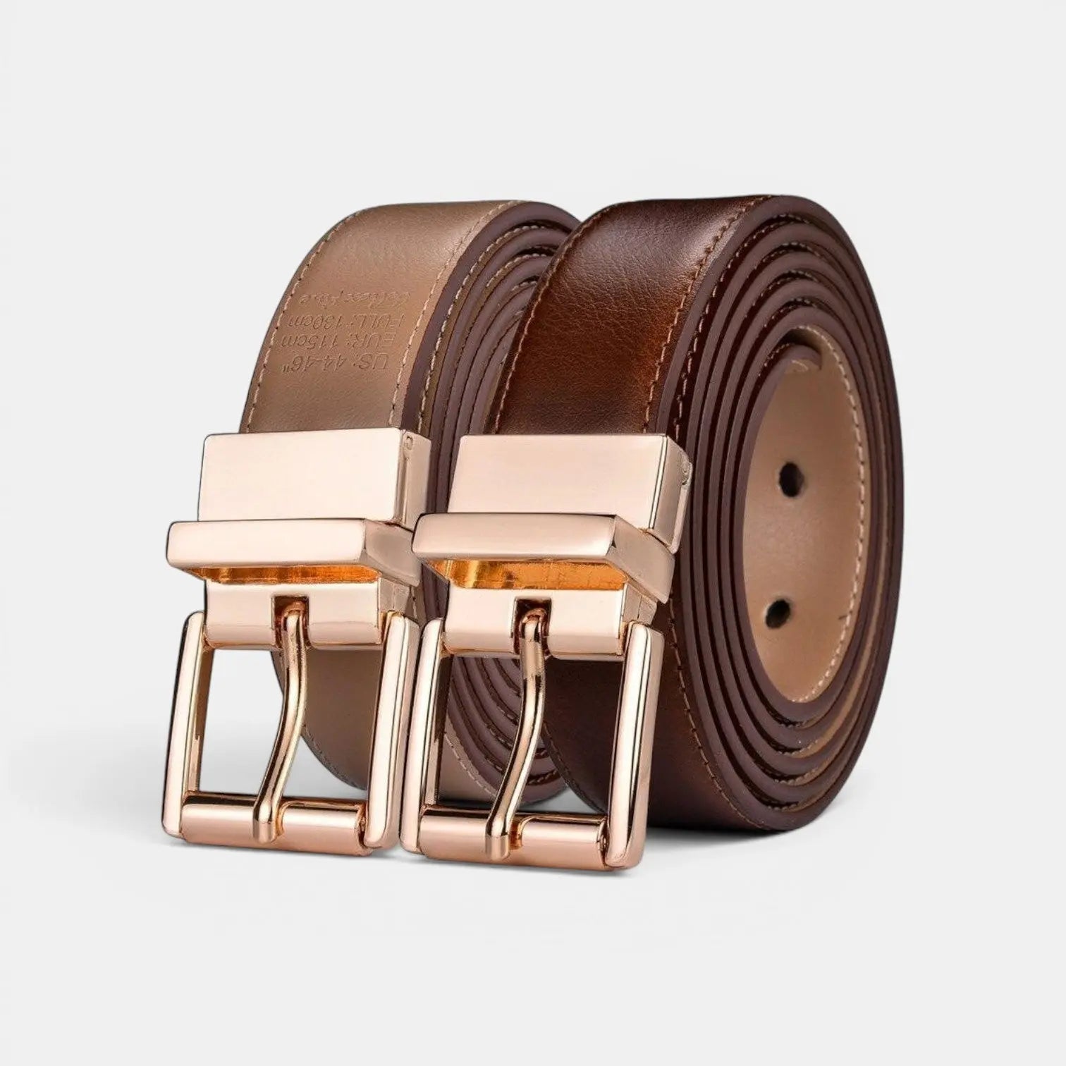 Women's Reversible Leather Belt 2 in 1 Gold Rectangular Buckle | Dorelvex | Beltary