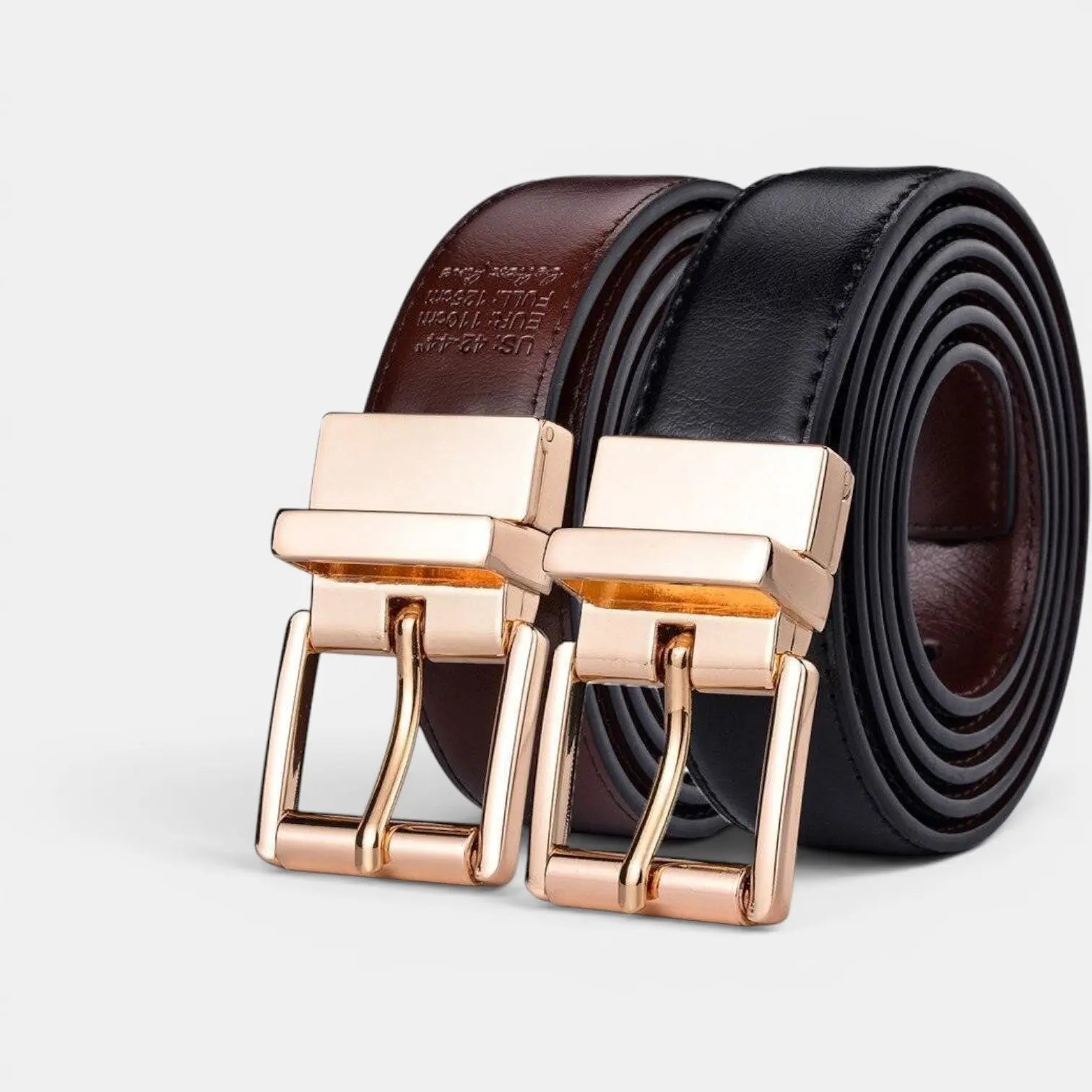 Women's Reversible Leather Belt 2 in 1 Gold Rectangular Buckle | Dorelvex | Beltary