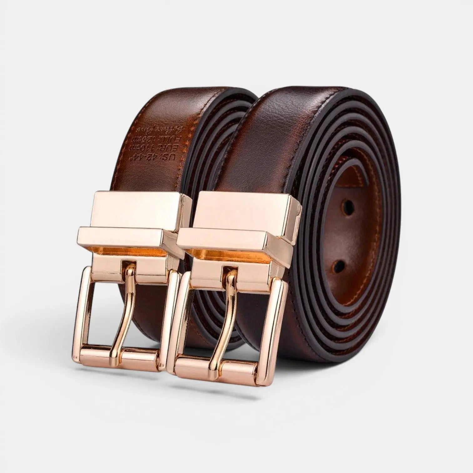 Women's Reversible Leather Belt 2 in 1 Gold Rectangular Buckle | Dorelvex | Beltary