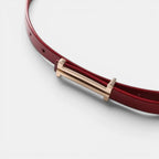 Women's Slim Smooth Leather Belt with Gold H Buckle | Halvex | Beltary