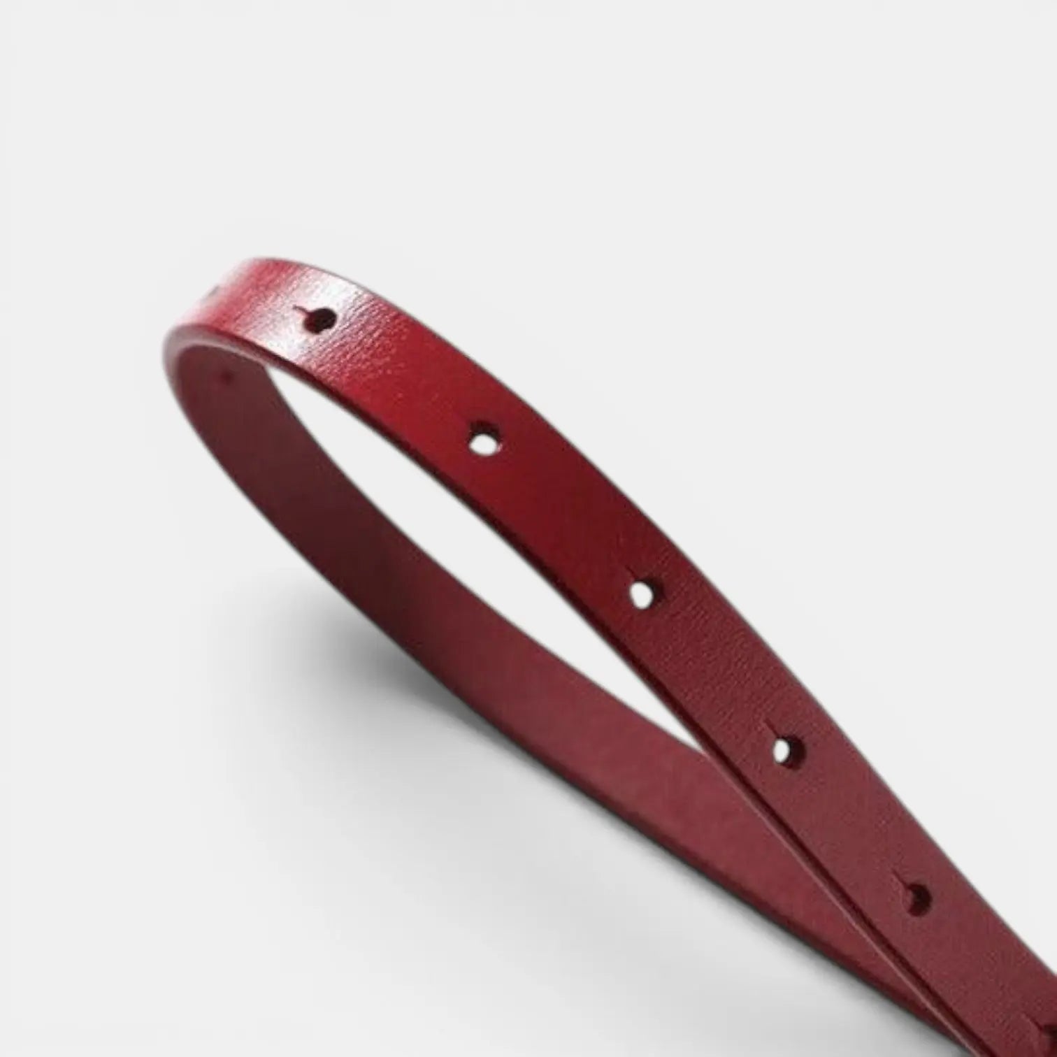 Women's Slim Smooth Leather Belt with Gold H Buckle | Halvex | Beltary