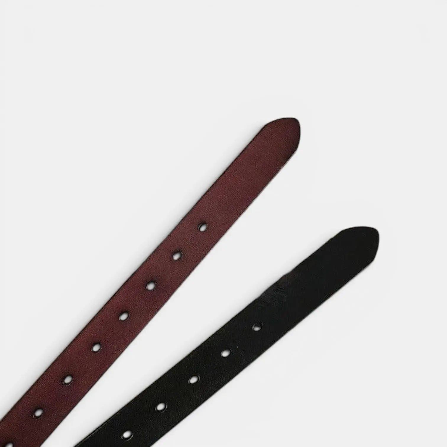 Women's Smooth Leather Belt Gold Oval Buckle with Prong | Fenora | Beltary