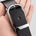 Women's Smooth Leather Belt Plus Size Rounded Buckle | Granvex | Beltary