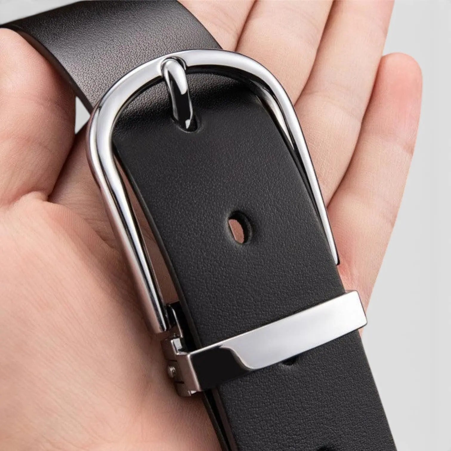 Women's Smooth Leather Belt Plus Size Rounded Buckle | Granvex | Beltary