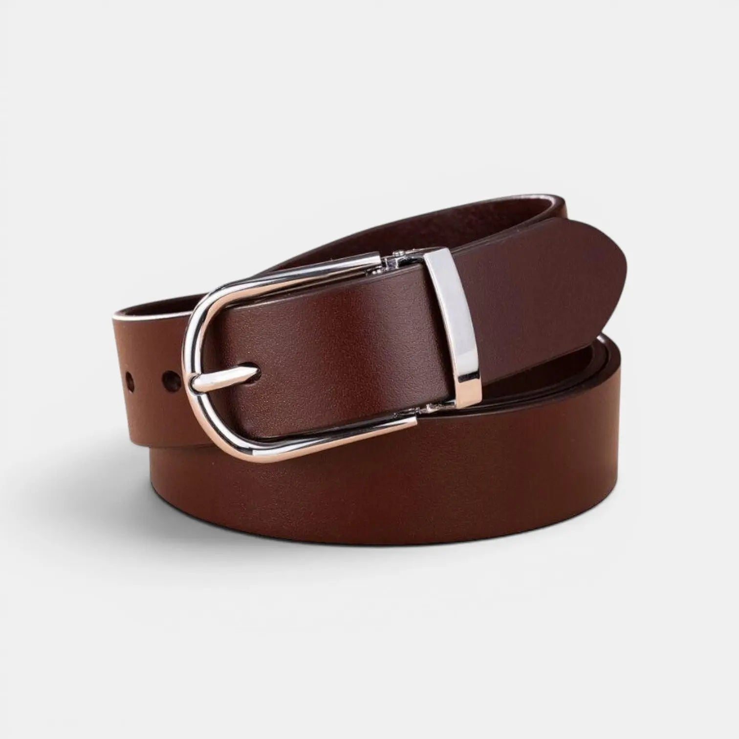 Women's Smooth Leather Belt Plus Size Rounded Buckle | Granvex | Beltary