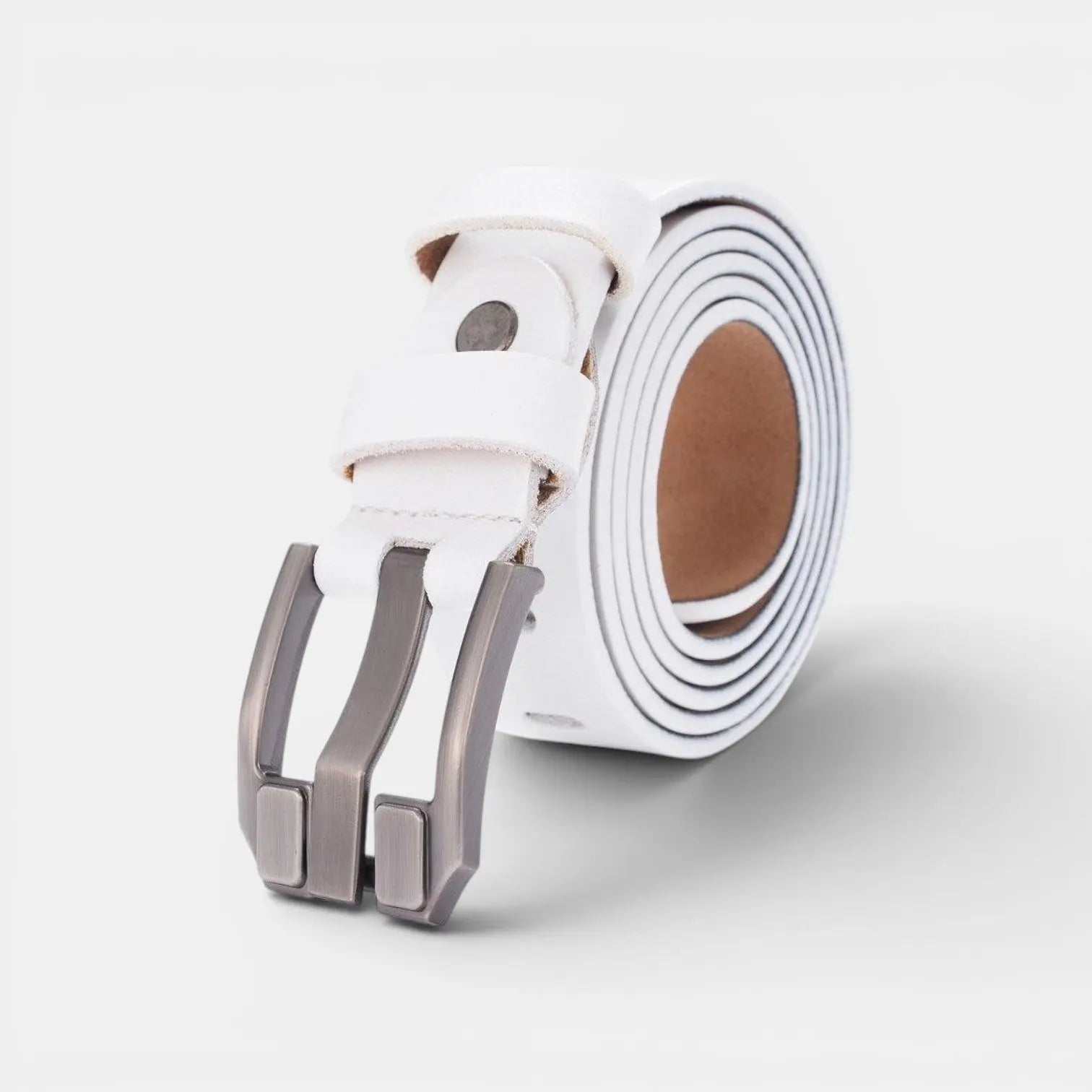 Women's Smooth Leather Belt Rectangular Buckle with Prong | Rolvex | Beltary