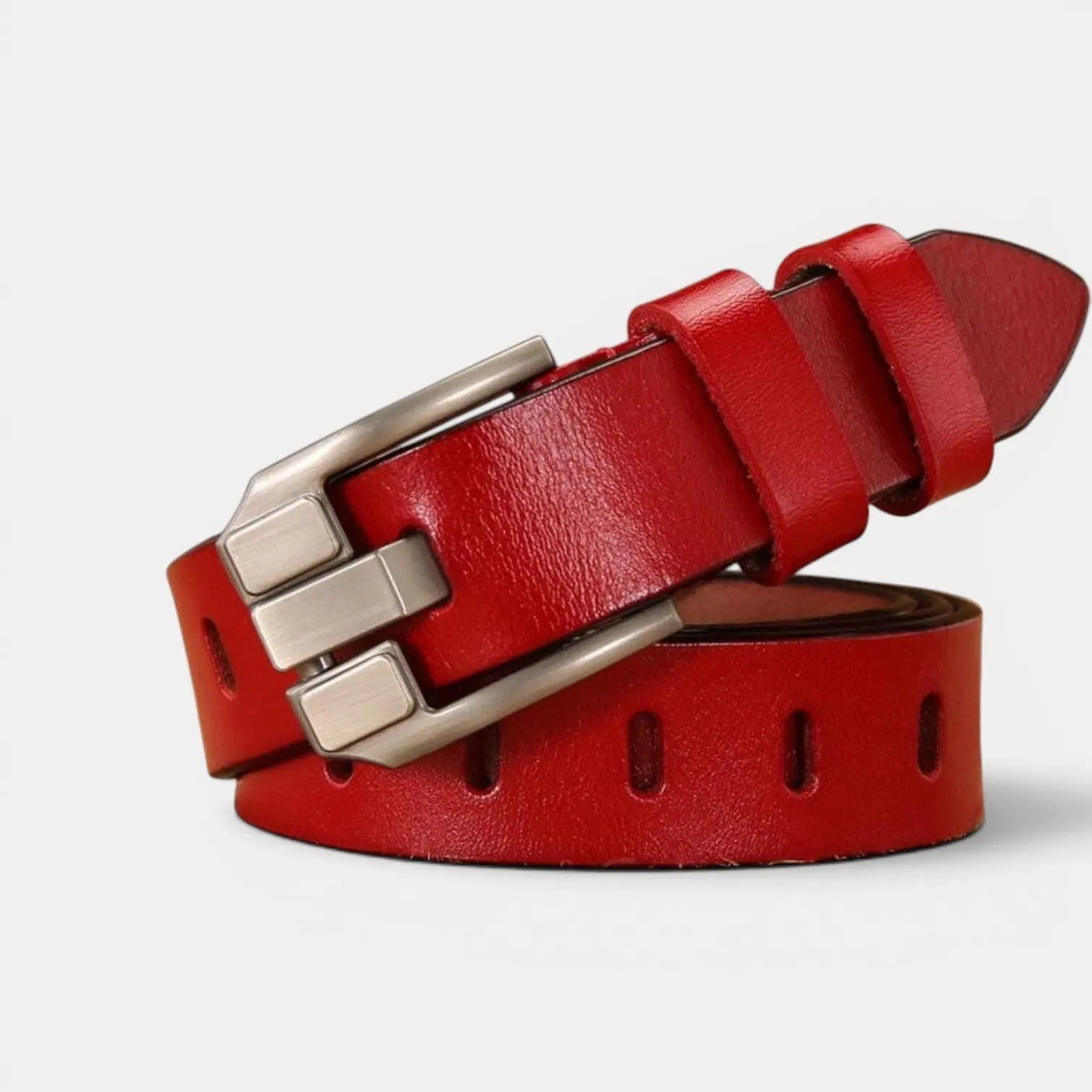 Women's Smooth Leather Belt Rectangular Buckle with Prong | Rolvex | Beltary