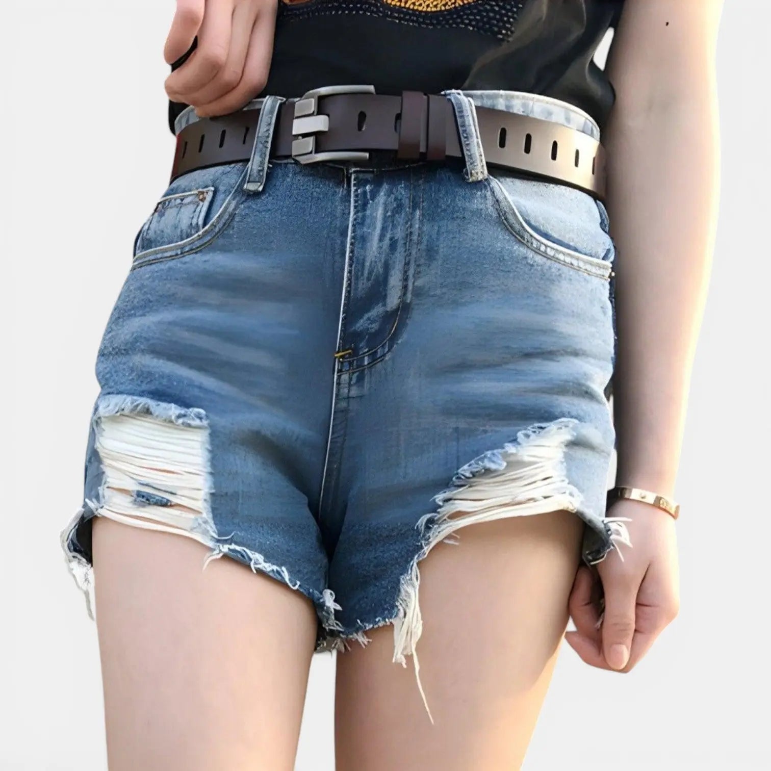 Women's Smooth Leather Belt Rectangular Buckle with Prong | Rolvex | Beltary