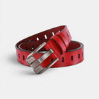 Women's Smooth Leather Belt Rectangular Buckle with Prong | Rolvex | Beltary
