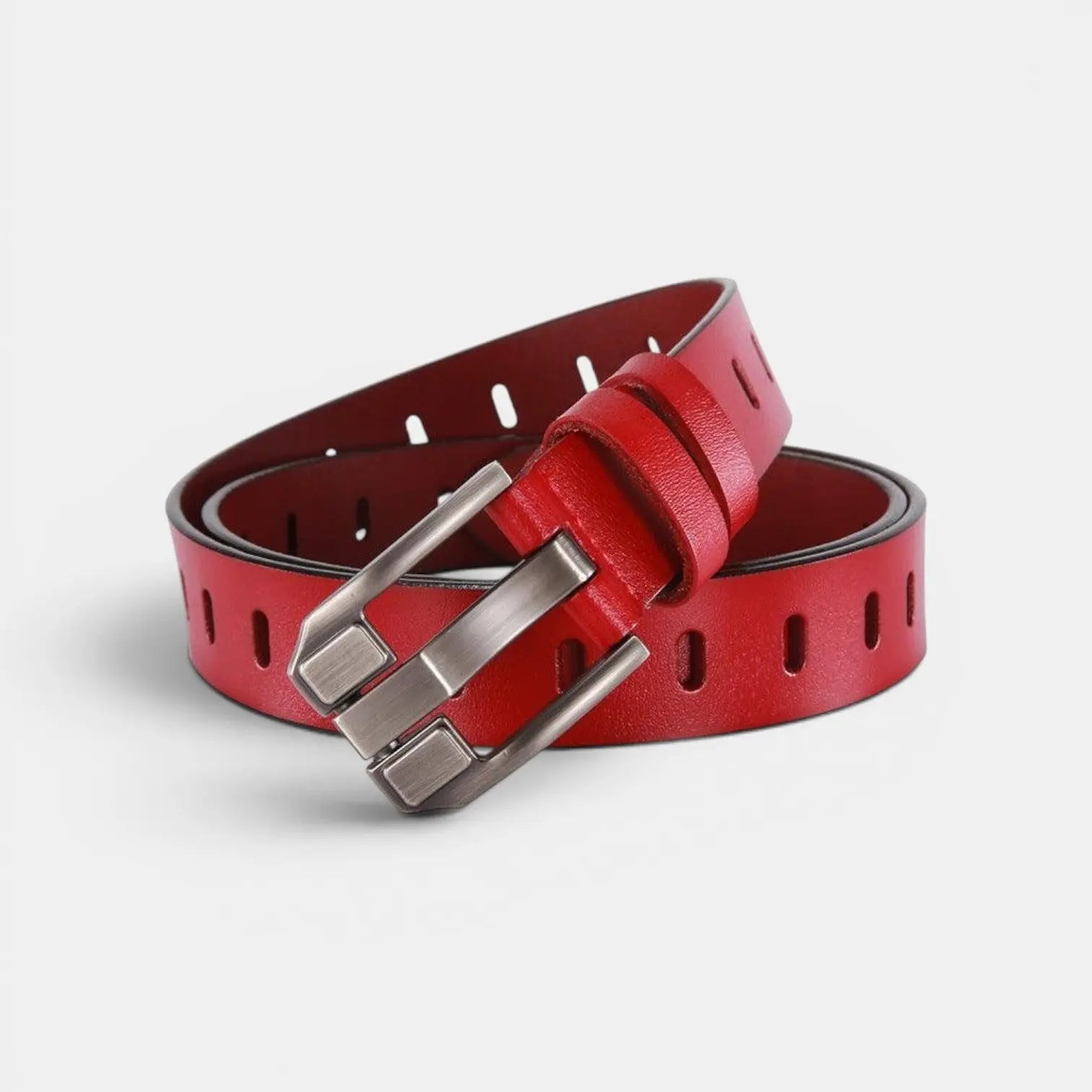 Women's Smooth Leather Belt Rectangular Buckle with Prong | Rolvex | Beltary